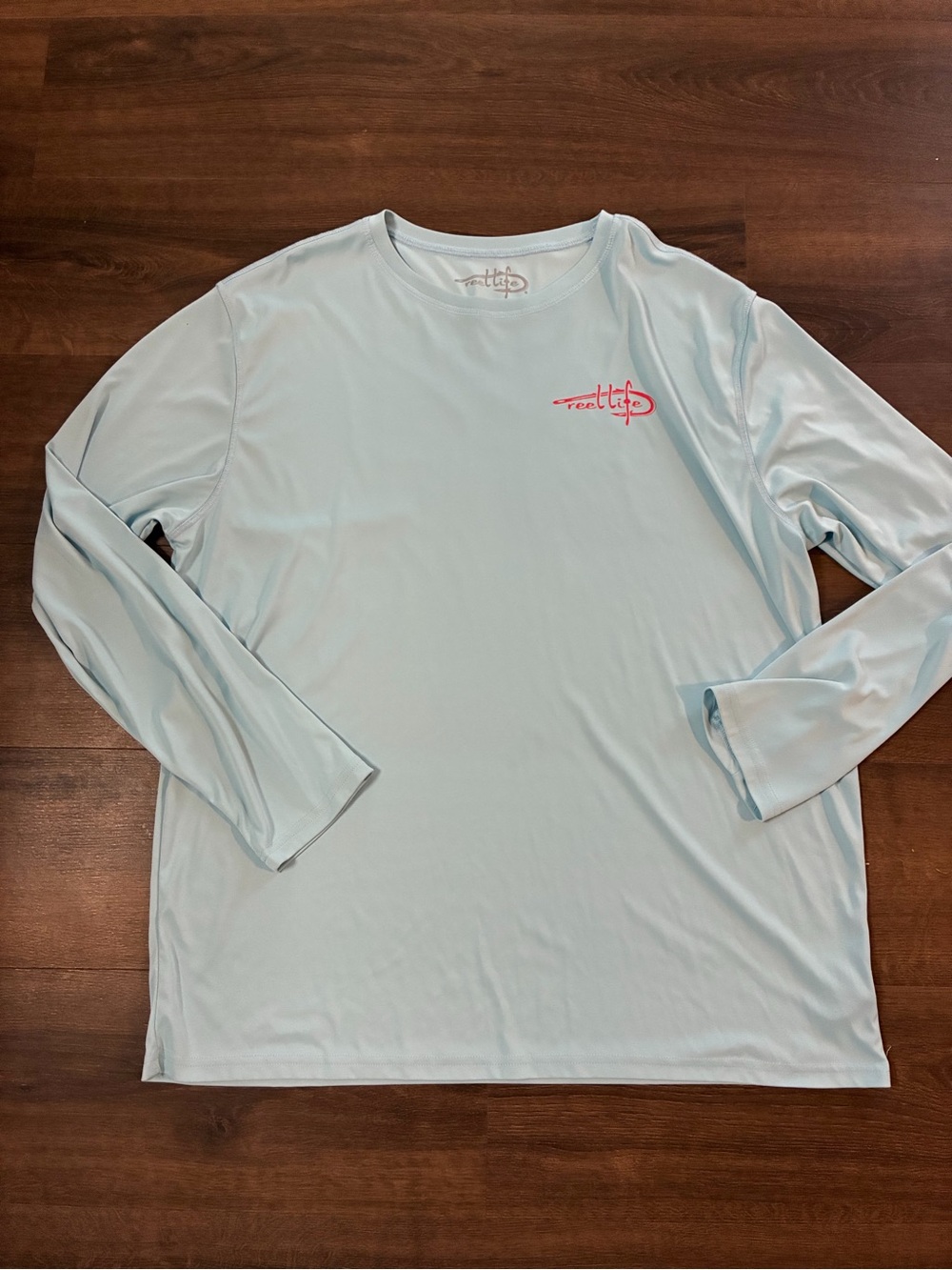 Reel Life Fishing Shirt XXXL Blue Long Sleeve Flag Graphic
